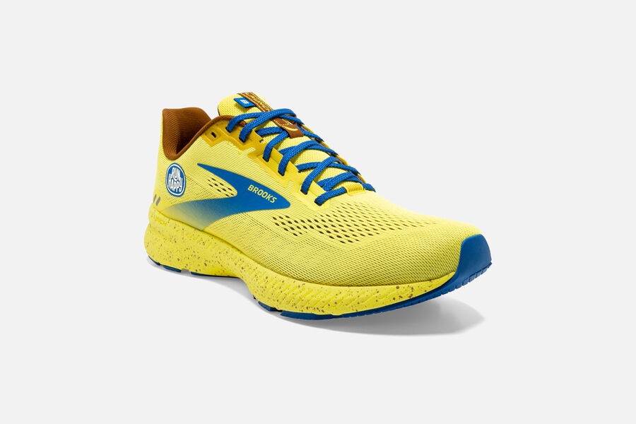 Brooks Running Shoes Womens Yellow/Blue - Launch 8 Road - 0876-PDBYT